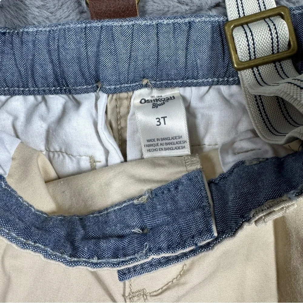 OshKosh B'gosh Tan Overalls with Adjustable Suspenders